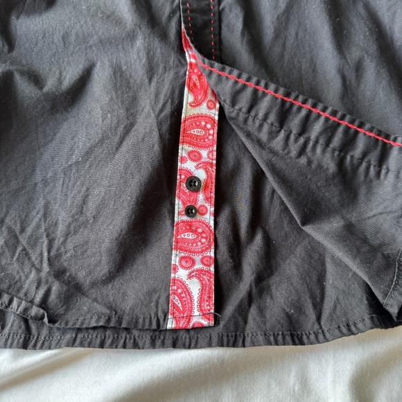 Victorious Men's Embroidered Button Up Shirt Sequins Black 3XL Western Flare - Picture 9 of 15